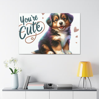 "Cuddly Canines: The Playful Pup of Happiness"- Canvas