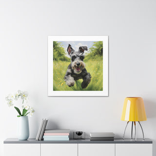 Merry Schnauzer Meadow Canvas