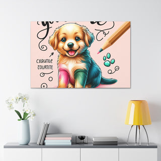 "Cuddle Paws: The Playful Puppy"- Canvas