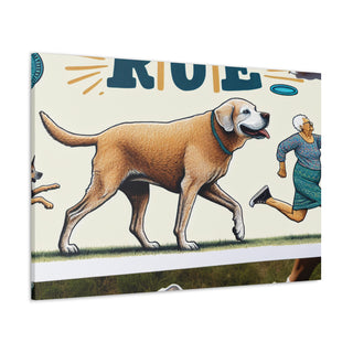 "Vintage Paws: Embracing the Playful Spirit of Old Dogs"- Canvas