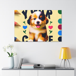 "Cutie Paws: A Playful Puppy's Tale"- Canvas