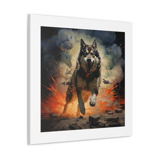 Heroic Husky Glow Canvas