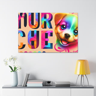 "Curious Paws: A Playful Pup with a Cute Twist"- Canvas