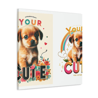 "Cuddle Paws: A Playful Puppy's Joyous Journey"- Canvas