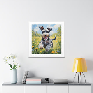 Joyful Schnauzer Canvas Print