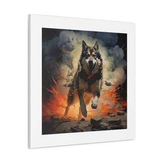 Heroic Husky Glow Canvas