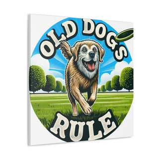 "Age is Just a Number: Embracing the Playful Spirit of Old Dogs"- Canvas