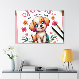 "Cutie Puppers: A Colorful and Playful Breed"- Canvas