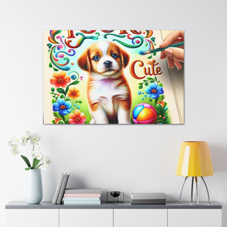 "Darling Paws: The Playful and Curious Puppy"- Canvas