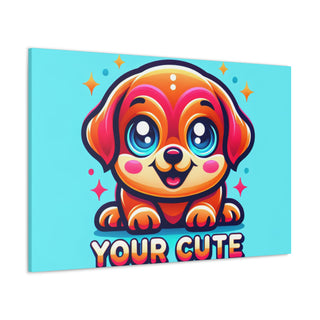 "Fluffy Paws: A Playful Puppy with a Message of Cuteness"- Canvas