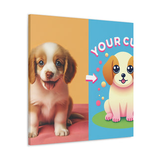 "Fluffy Paws: A Playful and Happy Pup to Brighten Your Day"- Canvas