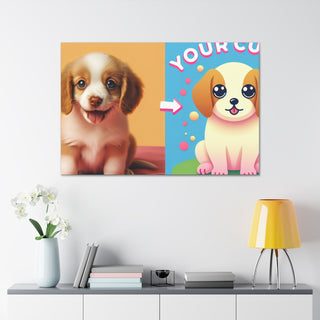 "Fluffy Paws: A Playful and Happy Pup to Brighten Your Day"- Canvas