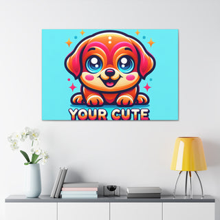 "Fluffy Paws: A Playful Puppy with a Message of Cuteness"- Canvas