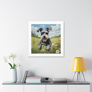 "Joyful Meadow Schnauzer Print"