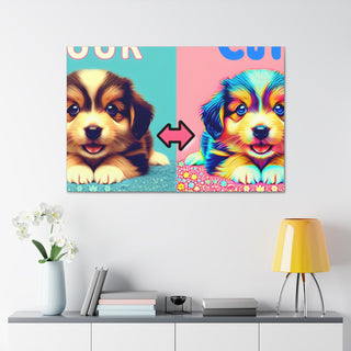 "Cuddly Paws: Bringing Joy to Your Heart with Our Adorably Cute Puppies"- Canvas