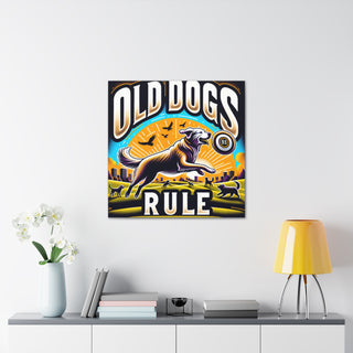 "Age is Just a Number: Celebrating the Playful Spirit of Old Dogs"- Canvas