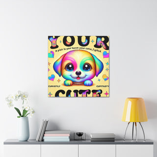 "Cuddles & Cuteness: A Playful Pup's Paradise"- Canvas