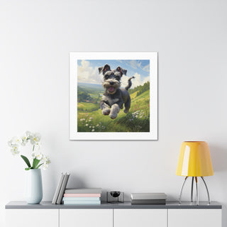 "Frolicking Schnauzer Canvas Print"