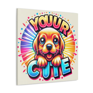 "Cutie Paw-tutie: The Adorable Adventures of a Playful Pup"- Canvas