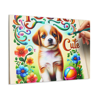 "Darling Paws: The Playful and Curious Puppy"- Canvas