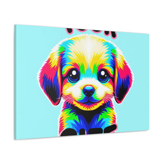 "CuriousCompanions: A Playful Pup's Paradiso"- Canvas