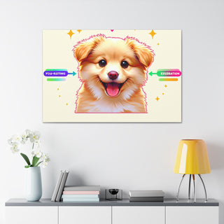 "Curious Paws: The Playful Puppy with Pops of Happiness"- Canvas