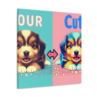 "Cuddly Paws: Bringing Joy to Your Heart with Our Adorably Cute Puppies"- Canvas