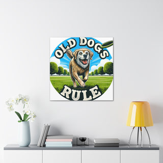 "Age is Just a Number: Embracing the Playful Spirit of Old Dogs"- Canvas