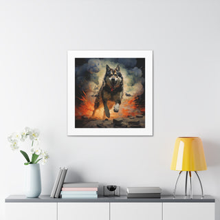 Heroic Husky Glow Canvas