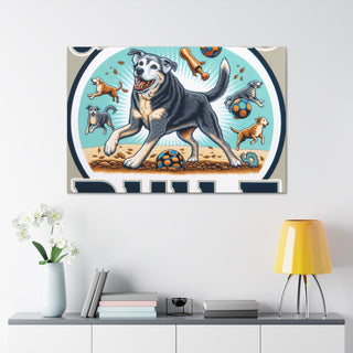 "Vintage Vibes: Embracing Age with Energetic Old Dogs"- Canvas