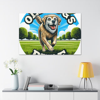 "Age is Just a Number: Embracing the Playful Spirit of Old Dogs"- Canvas