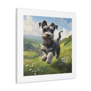 "Frolicking Schnauzer Canvas Print"