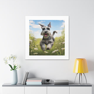 Joyful Schnauzer Canvas