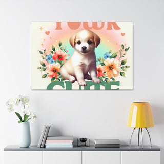 "Curious Cuddles with Coco the Adorable Puppy"- Canvas