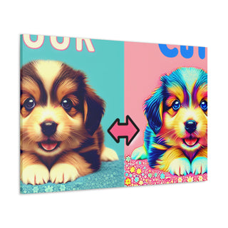 "Cuddly Paws: Bringing Joy to Your Heart with Our Adorably Cute Puppies"- Canvas