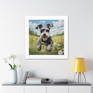 "Joyful Meadow Schnauzer Print"