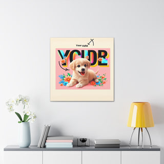 "Charming Furry Wonders: A Playful Portrait of "Your Cute" Puppy"- Canvas