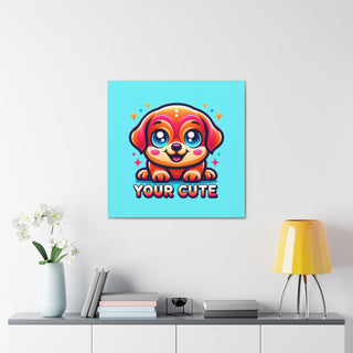 "Fluffy Paws: A Playful Puppy with a Message of Cuteness"- Canvas