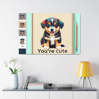 "Cuddly Canine Cuteness: A Playful Pup with Pure Puppy Love!"- Canvas