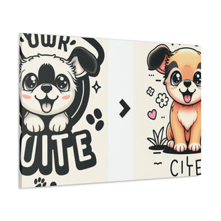 "Cuddle Puppers of Joy: A Playful and Adorable Companion"- Canvas