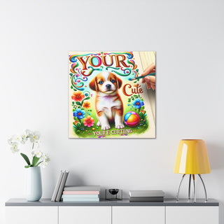 "Darling Paws: The Playful and Curious Puppy"- Canvas