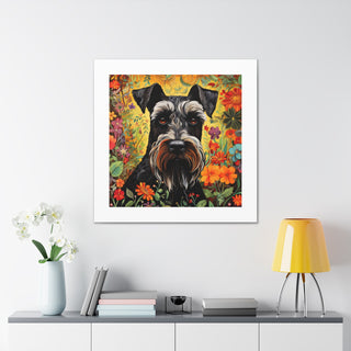 Joyful Mini Schnauzer Tapestry.