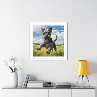 Cheerful Schnauzer Meadow Print