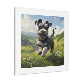 "Frolicking Schnauzer Canvas Print"