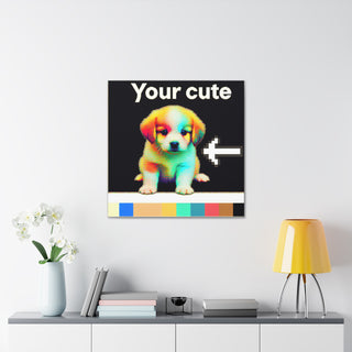 "Cuddle Pups: Adorable text and playful pups guaranteed to brighten your day!"- Canvas