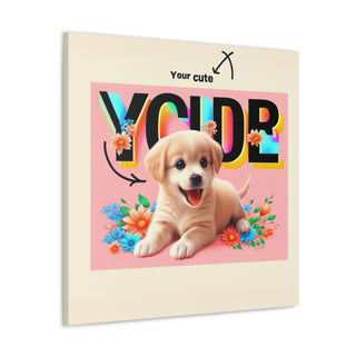 "Charming Furry Wonders: A Playful Portrait of "Your Cute" Puppy"- Canvas