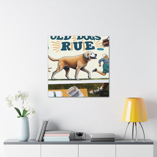 "Vintage Paws: Embracing the Playful Spirit of Old Dogs"- Canvas