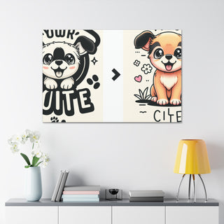 "Cuddle Puppers of Joy: A Playful and Adorable Companion"- Canvas