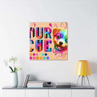 "Curious Paws: A Playful Pup with a Cute Twist"- Canvas