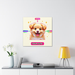 "Curious Paws: The Playful Puppy with Pops of Happiness"- Canvas